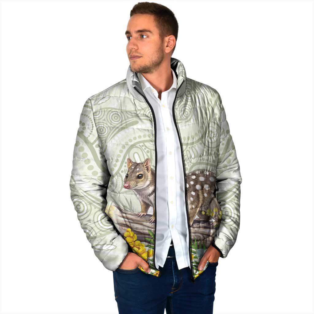 Eastern Quoll Australia Padded Jacket Watercolor National Flowers Indigenous Art - Aussie Hoodie