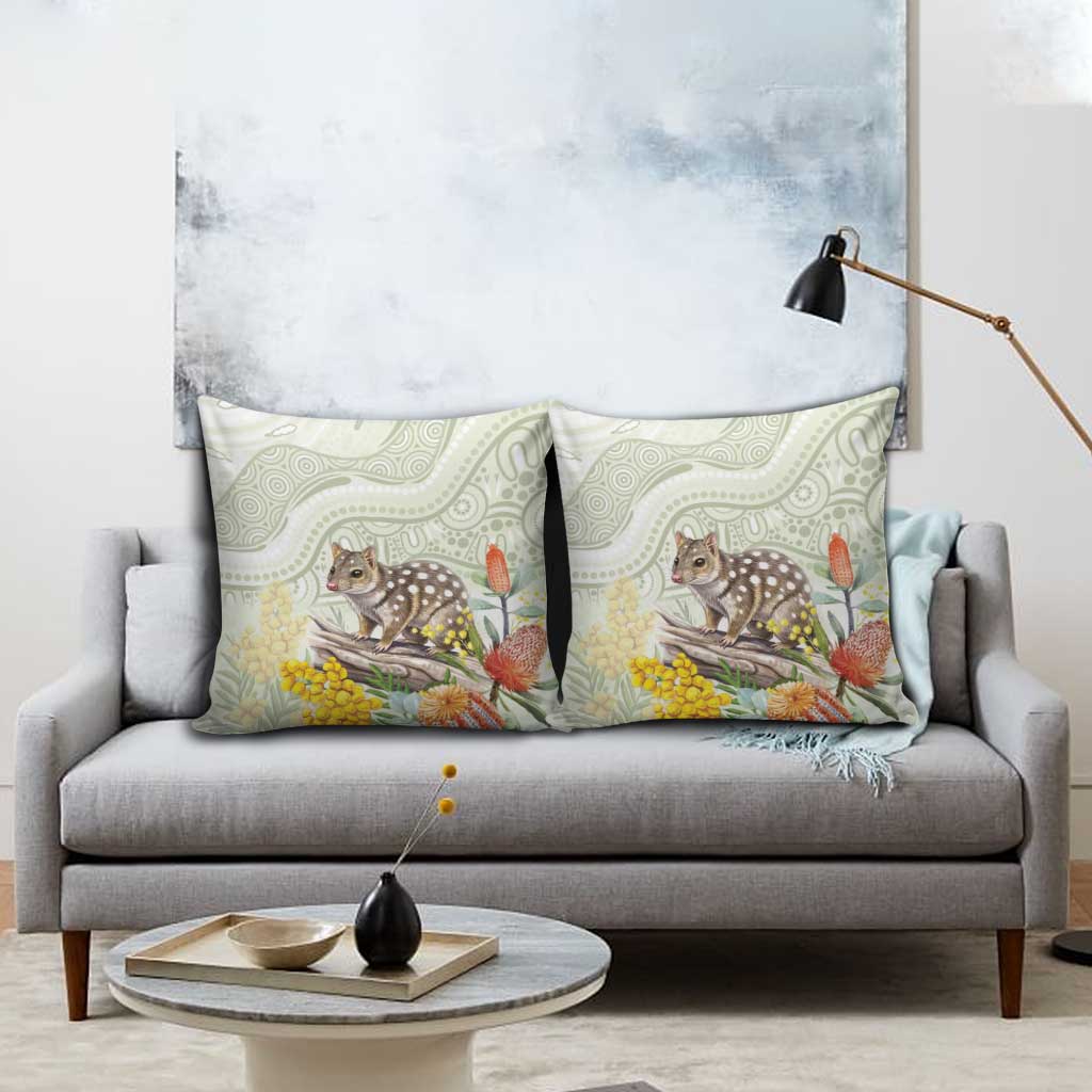 Eastern Quoll Australia Pillow Cover Watercolor National Flowers Indigenous Art - Aussie Hoodie