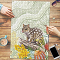 Eastern Quoll Australia Puzzle Watercolor National Flowers Indigenous Art - Aussie Hoodie