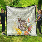 Eastern Quoll Australia Quilt Watercolor National Flowers Indigenous Art - Aussie Hoodie