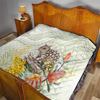 Eastern Quoll Australia Quilt Watercolor National Flowers Indigenous Art - Aussie Hoodie