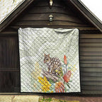 Eastern Quoll Australia Quilt Watercolor National Flowers Indigenous Art - Aussie Hoodie