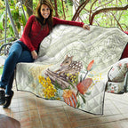 Eastern Quoll Australia Quilt Watercolor National Flowers Indigenous Art - Aussie Hoodie