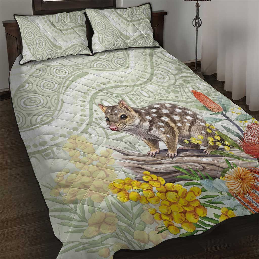 Eastern Quoll Australia Quilt Bed Set Watercolor National Flowers Indigenous Art - Aussie Hoodie
