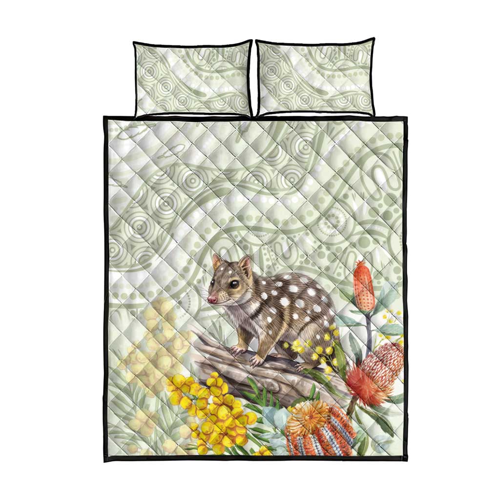 Eastern Quoll Australia Quilt Bed Set Watercolor National Flowers Indigenous Art - Aussie Hoodie