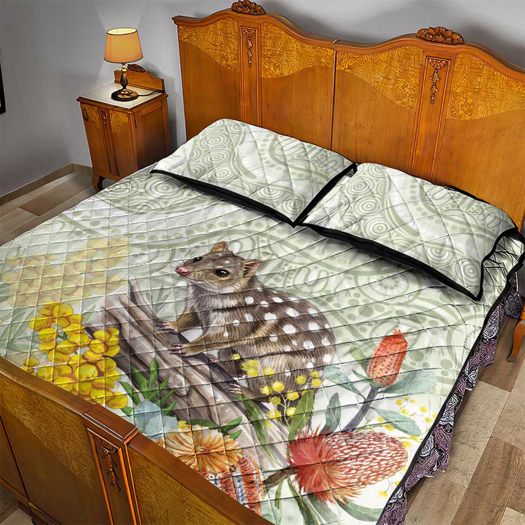 Eastern Quoll Australia Quilt Bed Set Watercolor National Flowers Indigenous Art - Aussie Hoodie