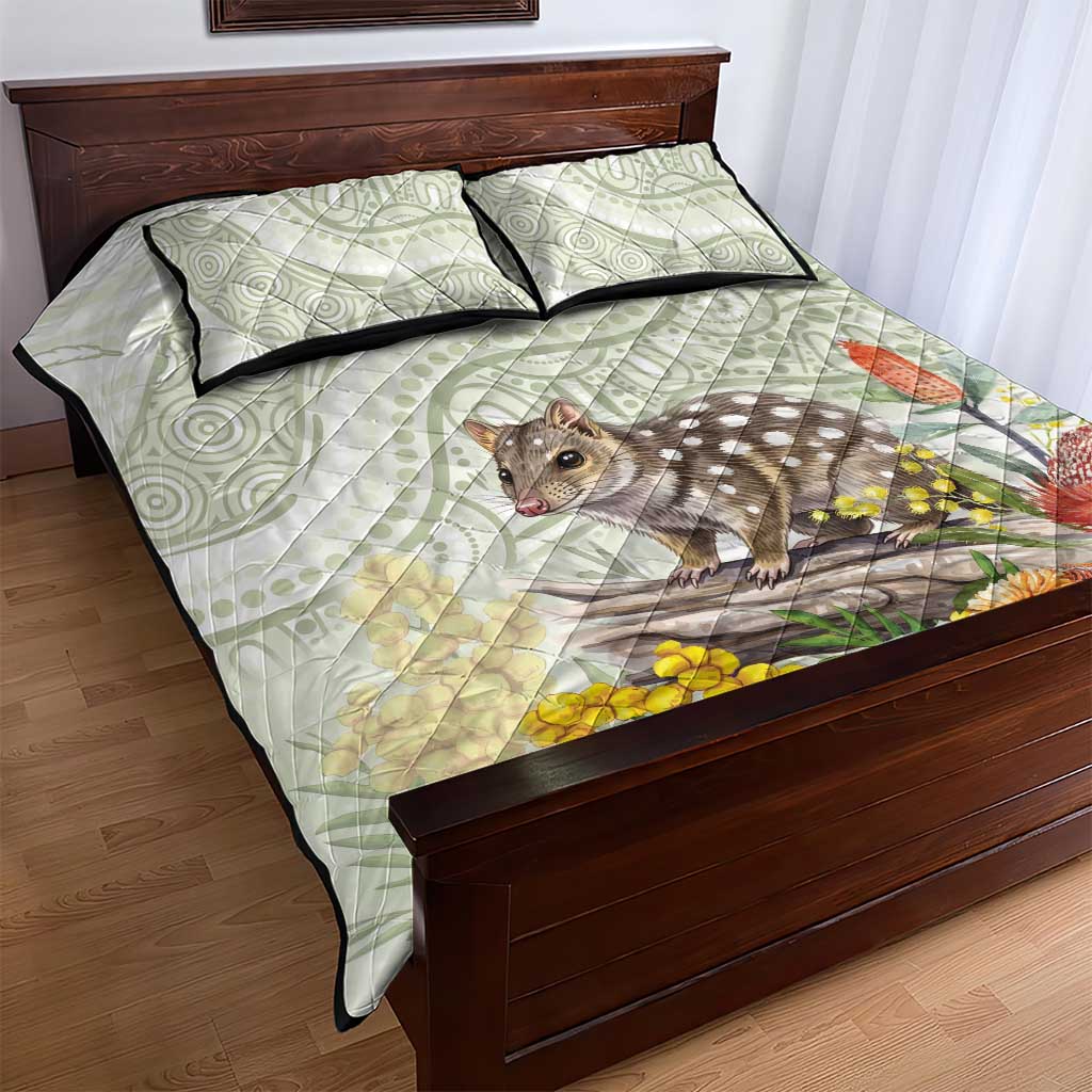Eastern Quoll Australia Quilt Bed Set Watercolor National Flowers Indigenous Art - Aussie Hoodie