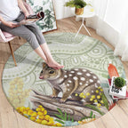 Eastern Quoll Australia Round Carpet Watercolor National Flowers Indigenous Art - Aussie Hoodie