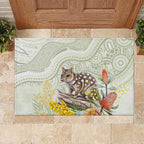 Eastern Quoll Australia Rubber Doormat Watercolor National Flowers Indigenous Art - Aussie Hoodie