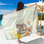 Eastern Quoll Australia Sarong Watercolor National Flowers Indigenous Art - Aussie Hoodie
