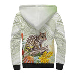 Eastern Quoll Australia Sherpa Hoodie Watercolor National Flowers Indigenous Art - Aussie Hoodie