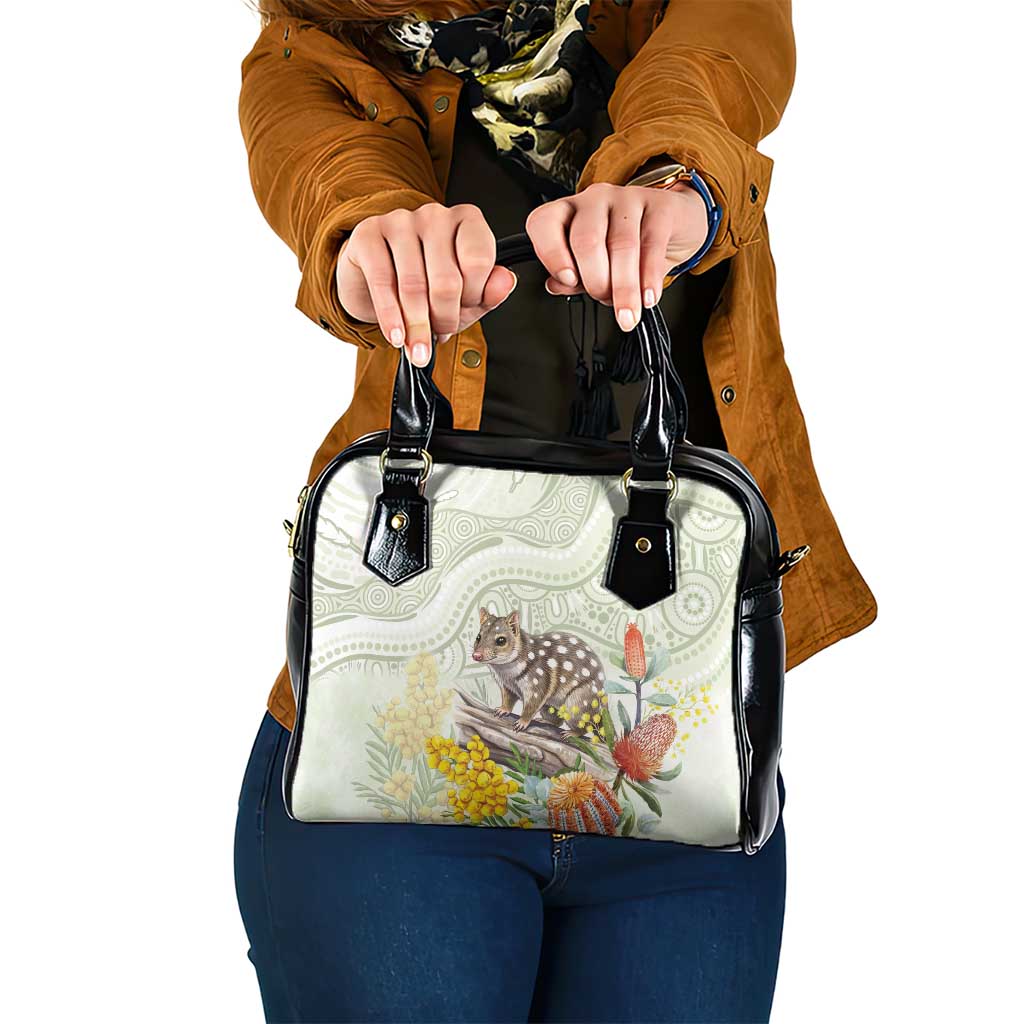 Eastern Quoll Australia Shoulder Handbag Watercolor National Flowers Indigenous Art - Aussie Hoodie