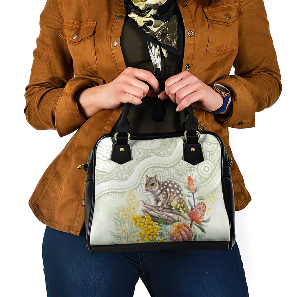 Eastern Quoll Australia Shoulder Handbag Watercolor National Flowers Indigenous Art - Aussie Hoodie