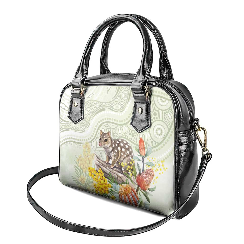 Eastern Quoll Australia Shoulder Handbag Watercolor National Flowers Indigenous Art - Aussie Hoodie