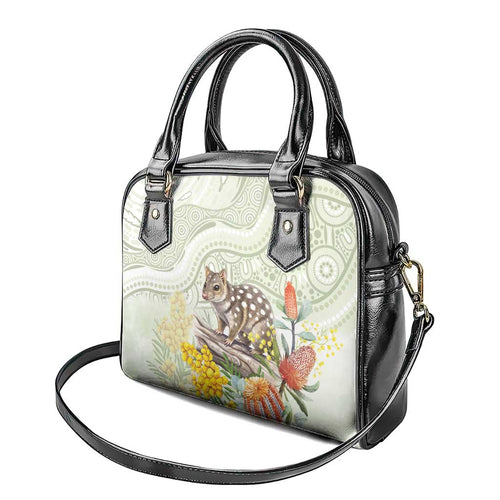 Eastern Quoll Australia Shoulder Handbag Watercolor National Flowers Indigenous Art - Aussie Hoodie