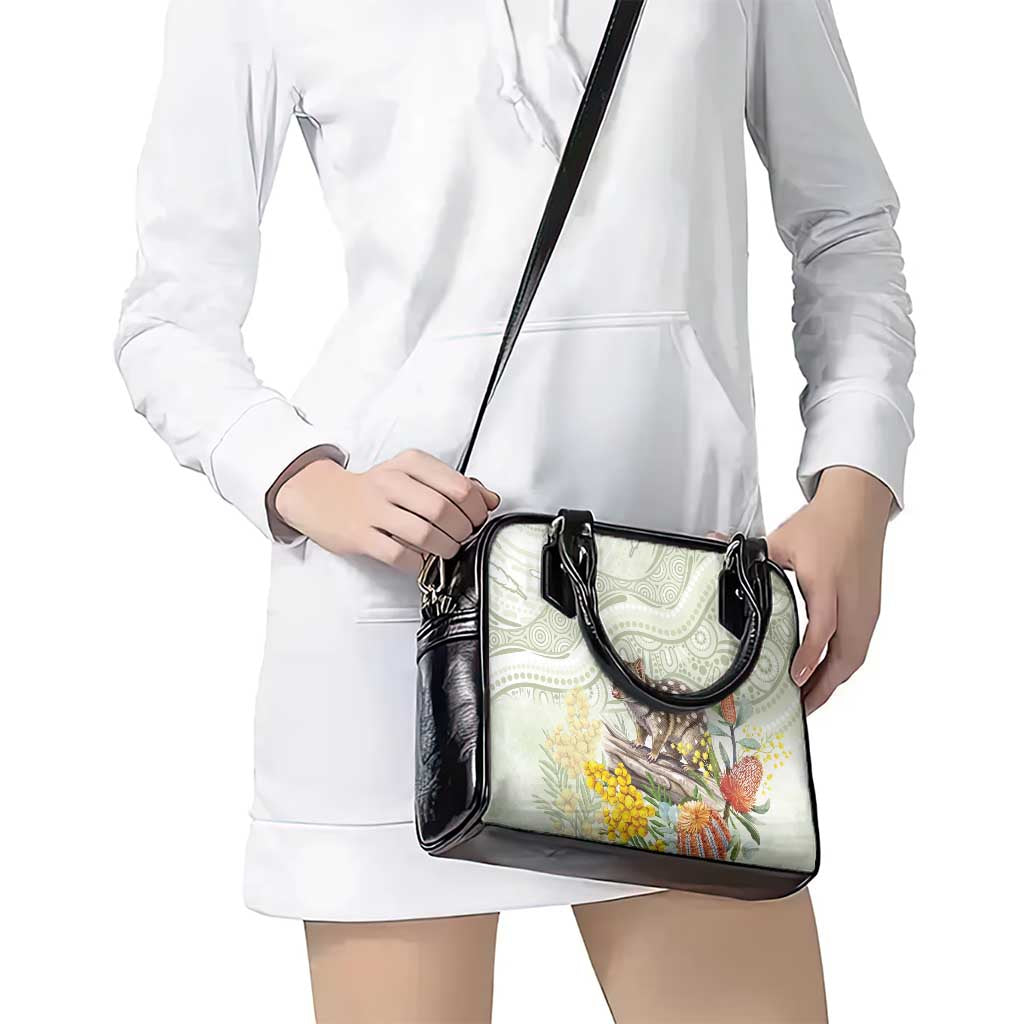 Eastern Quoll Australia Shoulder Handbag Watercolor National Flowers Indigenous Art - Aussie Hoodie
