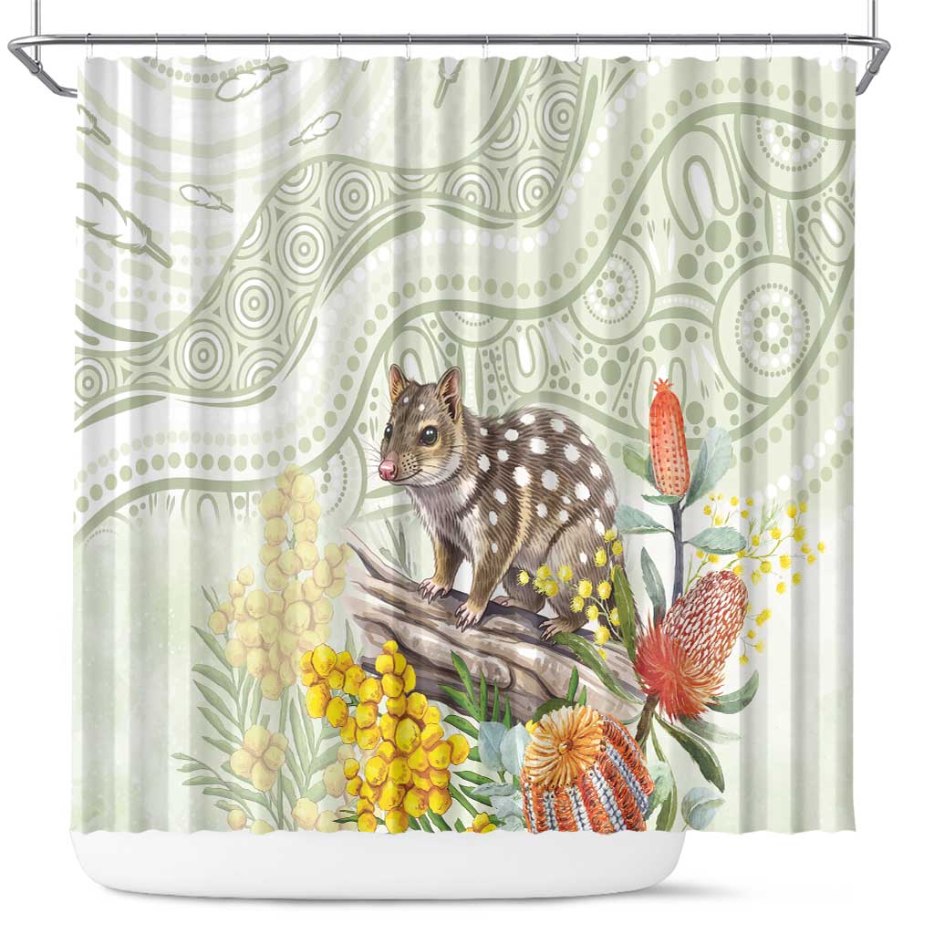 Eastern Quoll Australia Shower Curtain Watercolor National Flowers Indigenous Art - Aussie Hoodie