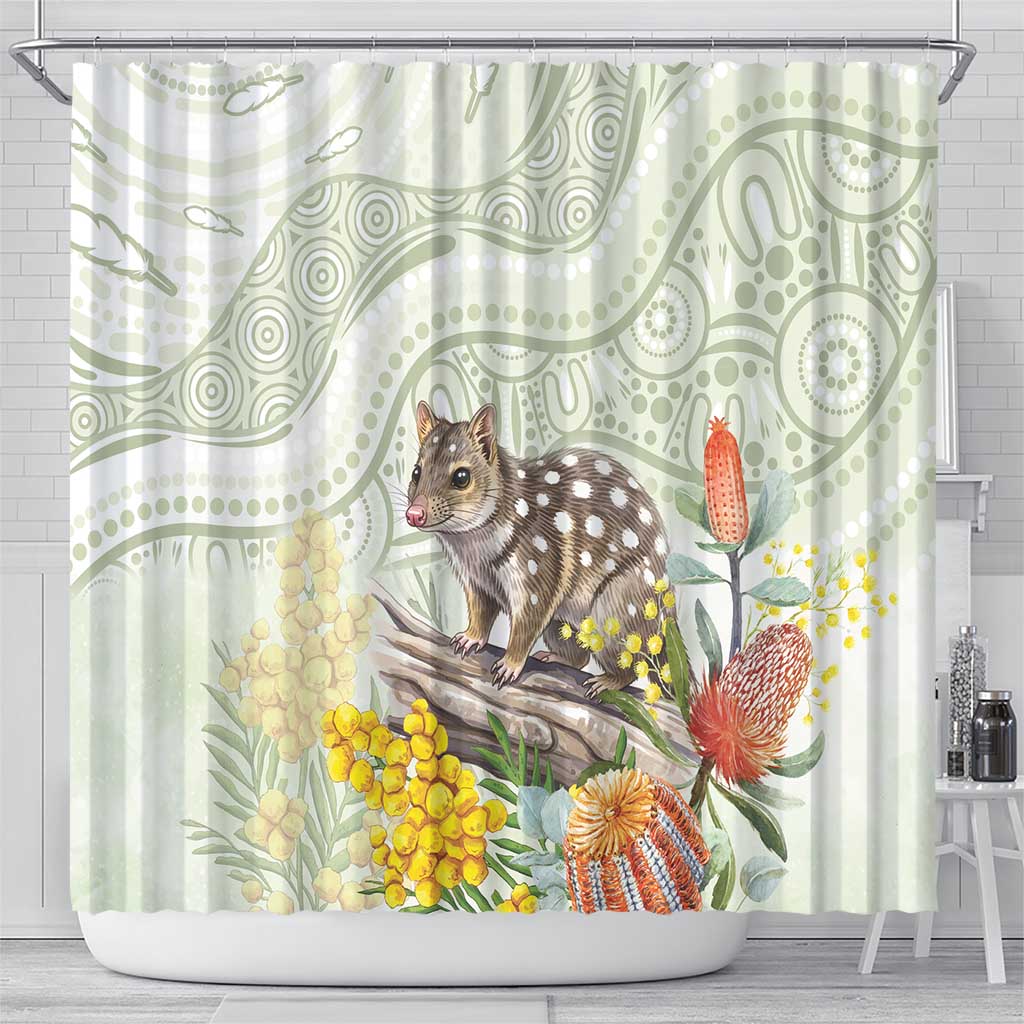 Eastern Quoll Australia Shower Curtain Watercolor National Flowers Indigenous Art - Aussie Hoodie