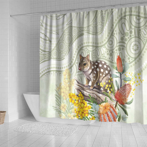Eastern Quoll Australia Shower Curtain Watercolor National Flowers Indigenous Art - Aussie Hoodie