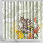 Eastern Quoll Australia Shower Curtain Watercolor National Flowers Indigenous Art - Aussie Hoodie
