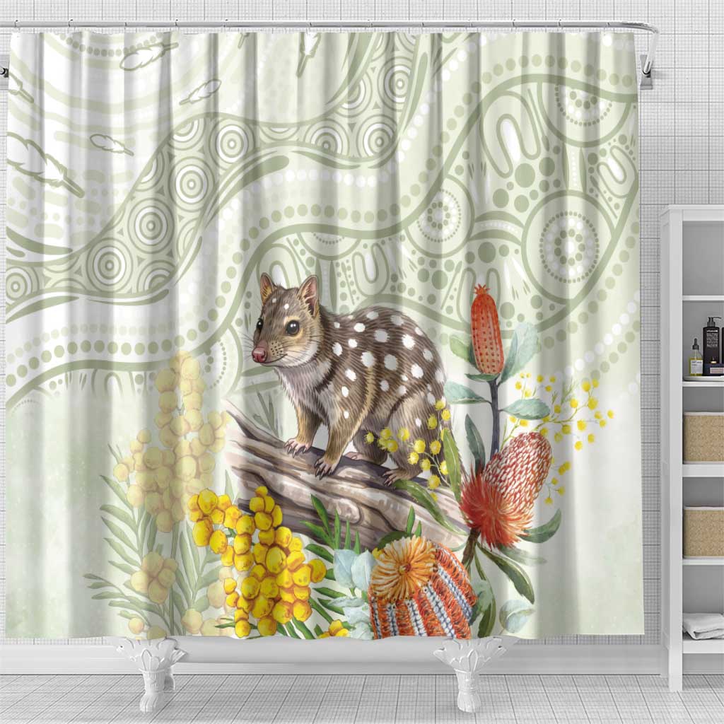 Eastern Quoll Australia Shower Curtain Watercolor National Flowers Indigenous Art - Aussie Hoodie