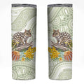 Eastern Quoll Australia Skinny Tumbler Watercolor National Flowers Indigenous Art - Aussie Hoodie