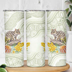 Eastern Quoll Australia Skinny Tumbler Watercolor National Flowers Indigenous Art - Aussie Hoodie