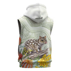 Eastern Quoll Australia Sleeveless Hoodie Watercolor National Flowers Indigenous Art - Aussie Hoodie