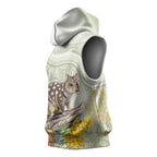 Eastern Quoll Australia Sleeveless Hoodie Watercolor National Flowers Indigenous Art - Aussie Hoodie