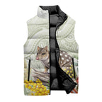 Eastern Quoll Australia Sleeveless Puffer Jacket Watercolor National Flowers Indigenous Art - Aussie Hoodie