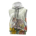 Eastern Quoll Australia Sleeveless Zip Hoodie Watercolor National Flowers Indigenous Art LT14