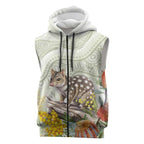 Eastern Quoll Australia Sleeveless Zip Hoodie Watercolor National Flowers Indigenous Art LT14