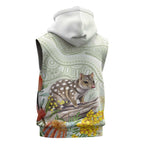 Eastern Quoll Australia Sleeveless Zip Hoodie Watercolor National Flowers Indigenous Art LT14