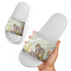 Eastern Quoll Australia Slide Sandals Watercolor National Flowers Indigenous Art - Aussie Hoodie