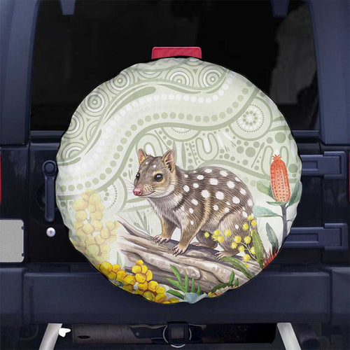 Eastern Quoll Australia Spare Tire Cover Watercolor National Flowers Indigenous Art - Aussie Hoodie