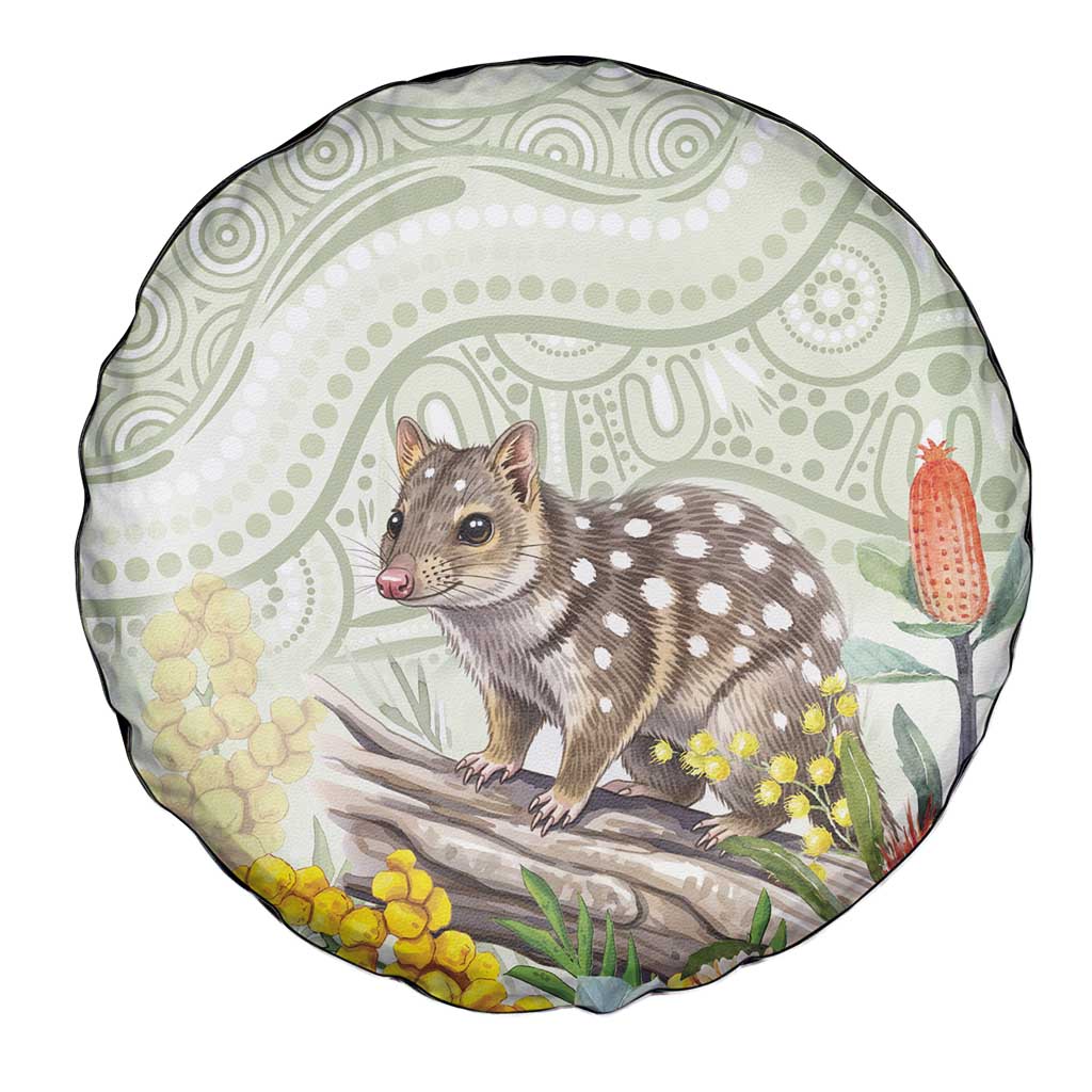 Eastern Quoll Australia Spare Tire Cover Watercolor National Flowers Indigenous Art - Aussie Hoodie