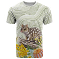 Eastern Quoll Australia T Shirt Watercolor National Flowers Indigenous Art - Aussie Hoodie