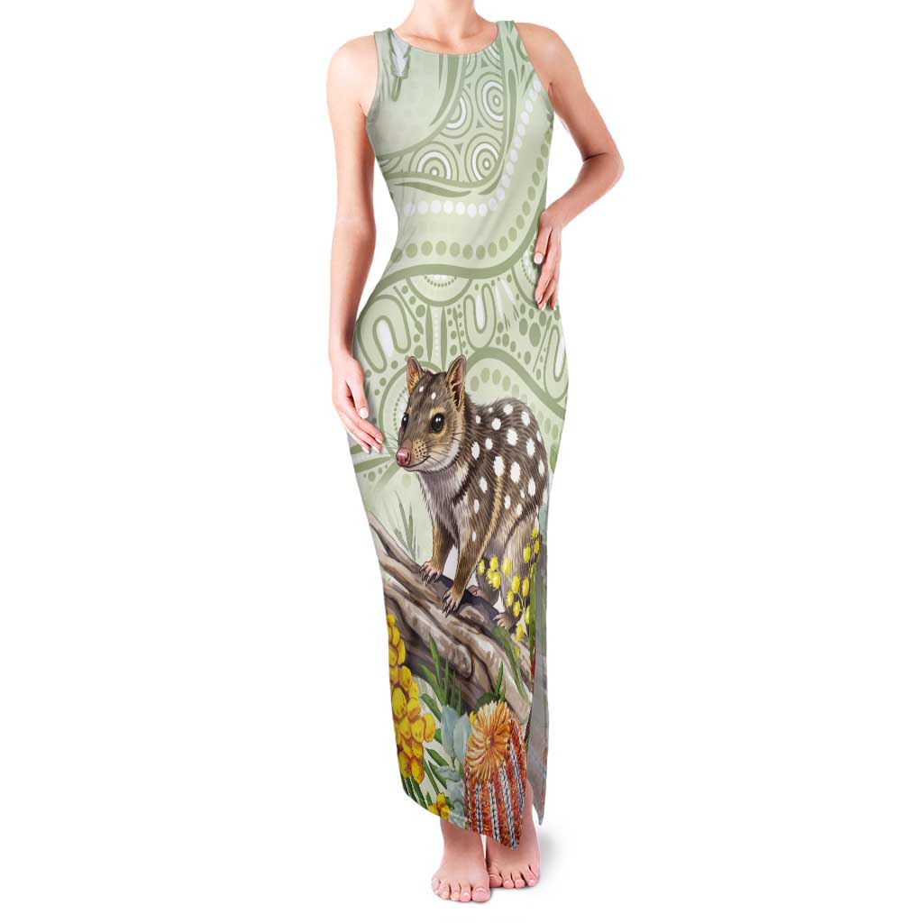 Eastern Quoll Australia Tank Maxi Dress Watercolor National Flowers Indigenous Art - Aussie Hoodie