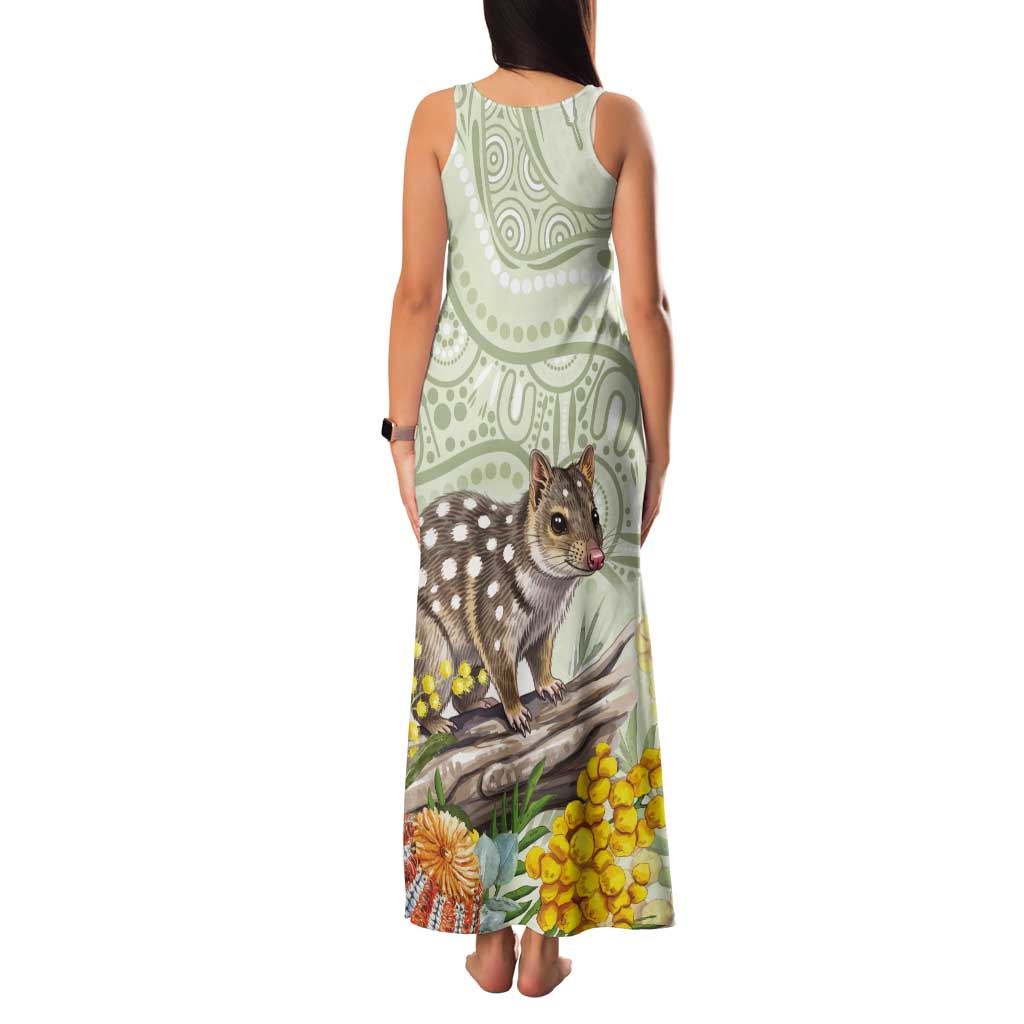 Eastern Quoll Australia Tank Maxi Dress Watercolor National Flowers Indigenous Art - Aussie Hoodie