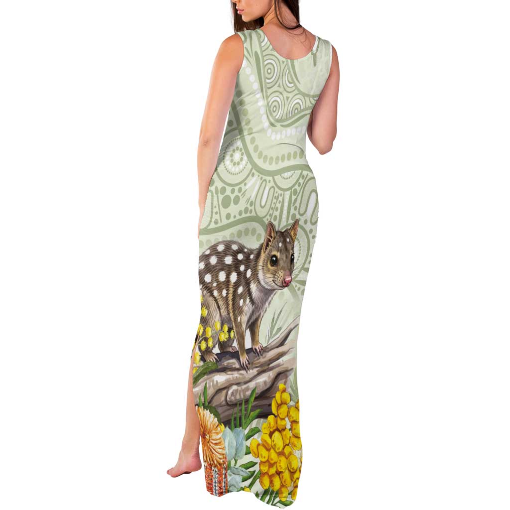Eastern Quoll Australia Tank Maxi Dress Watercolor National Flowers Indigenous Art - Aussie Hoodie