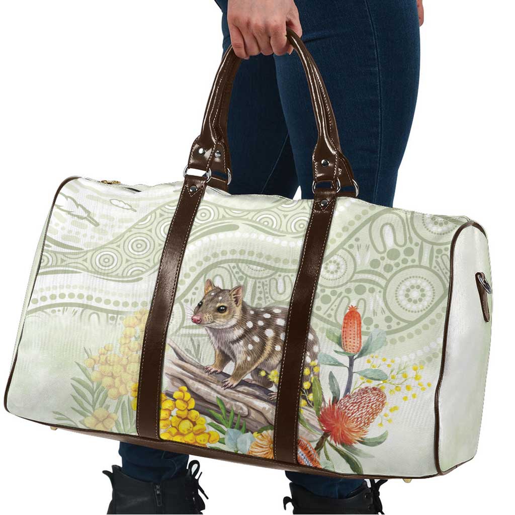Eastern Quoll Australia Travel Bag Watercolor National Flowers Indigenous Art - Aussie Hoodie