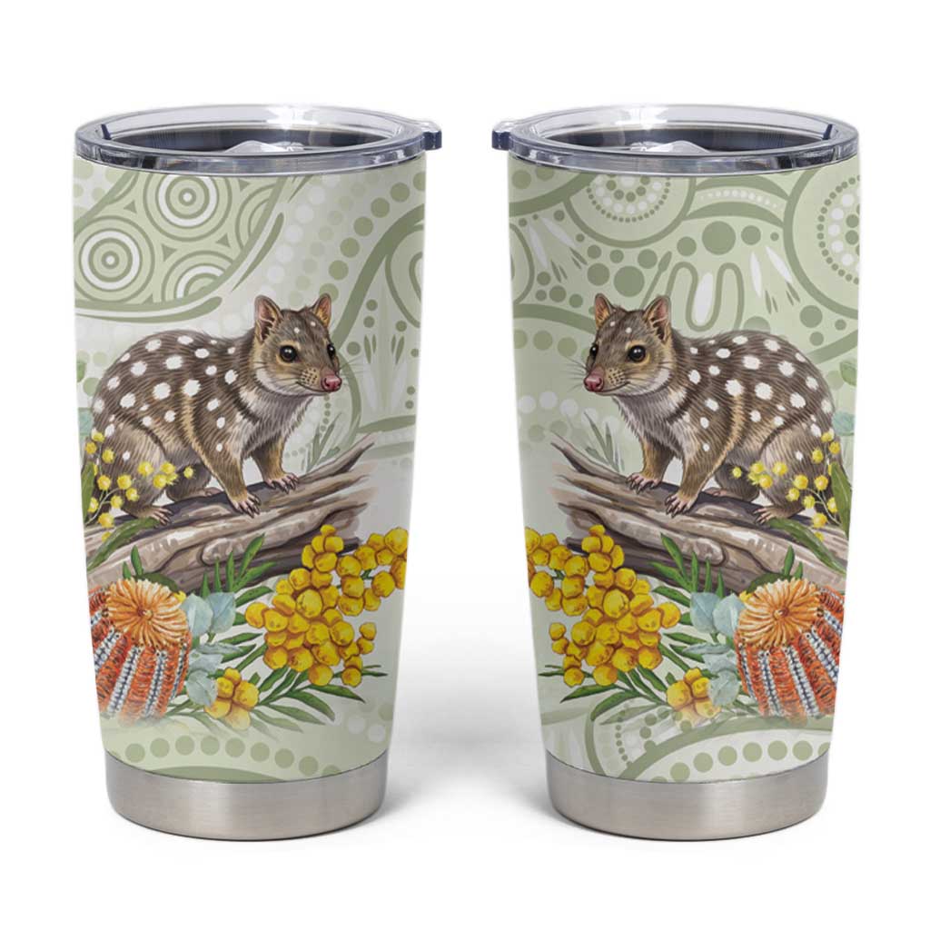 Eastern Quoll Australia Tumbler Cup Watercolor National Flowers Indigenous Art - Aussie Hoodie
