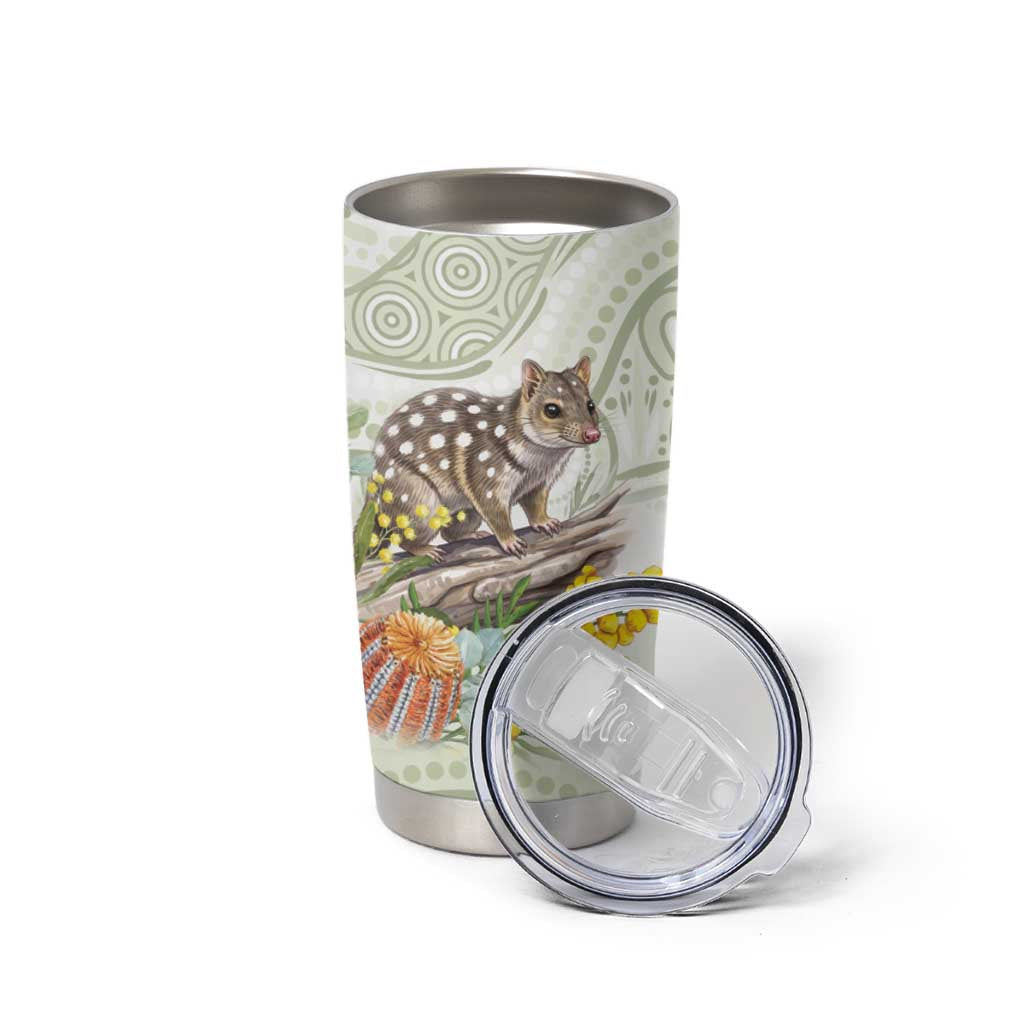 Eastern Quoll Australia Tumbler Cup Watercolor National Flowers Indigenous Art - Aussie Hoodie