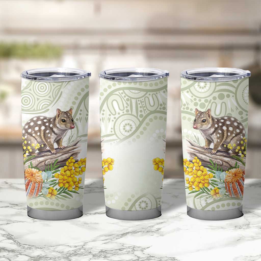 Eastern Quoll Australia Tumbler Cup Watercolor National Flowers Indigenous Art - Aussie Hoodie