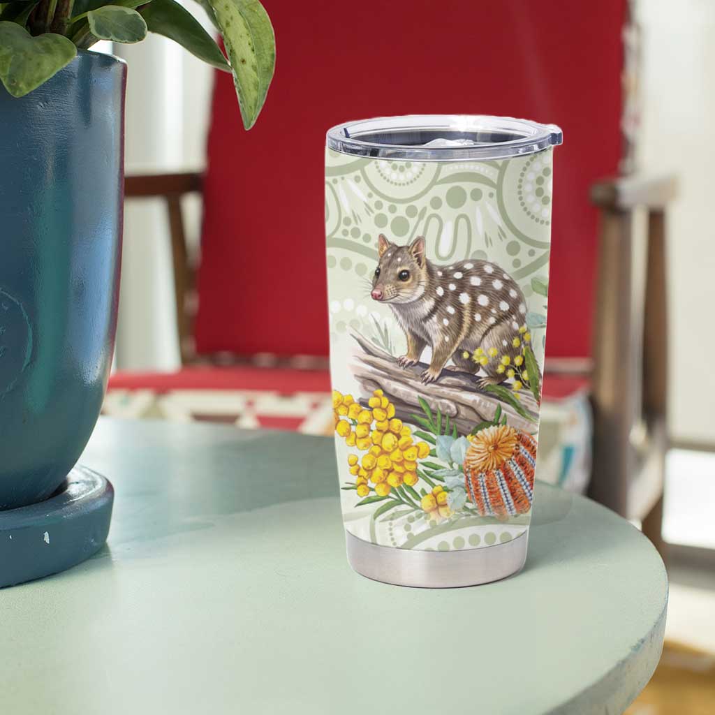 Eastern Quoll Australia Tumbler Cup Watercolor National Flowers Indigenous Art - Aussie Hoodie