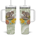 Eastern Quoll Australia Tumbler With Handle Watercolor National Flowers Indigenous Art - Aussie Hoodie