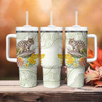 Eastern Quoll Australia Tumbler With Handle Watercolor National Flowers Indigenous Art - Aussie Hoodie