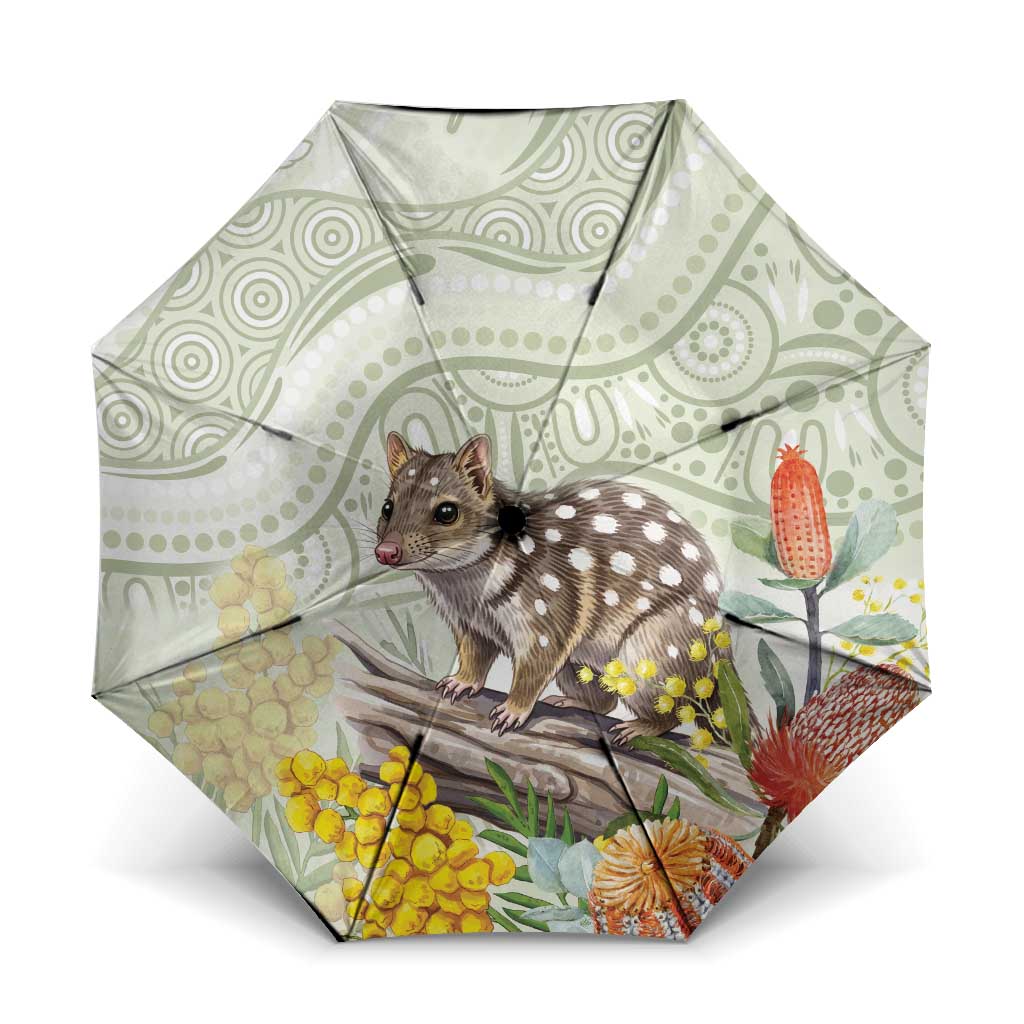 Eastern Quoll Australia Umbrella Watercolor National Flowers Indigenous Art - Aussie Hoodie