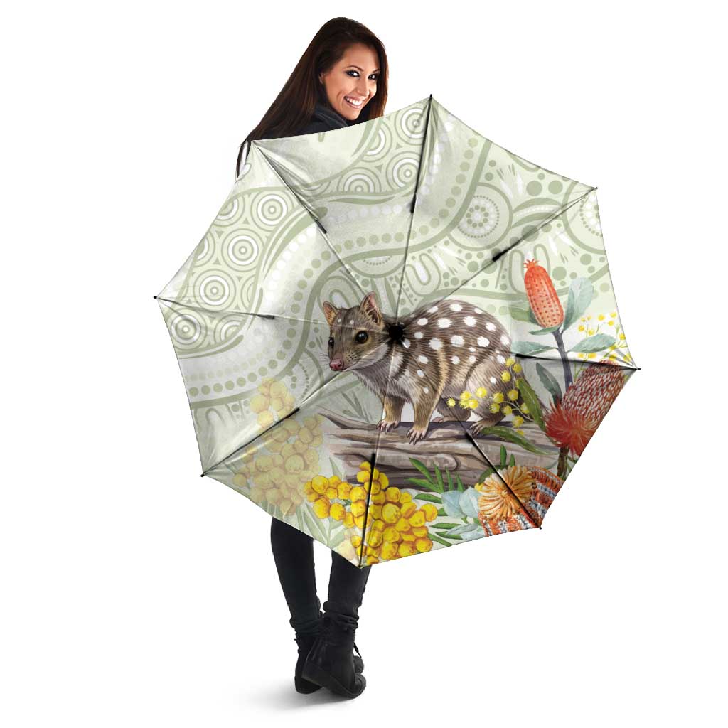 Eastern Quoll Australia Umbrella Watercolor National Flowers Indigenous Art - Aussie Hoodie