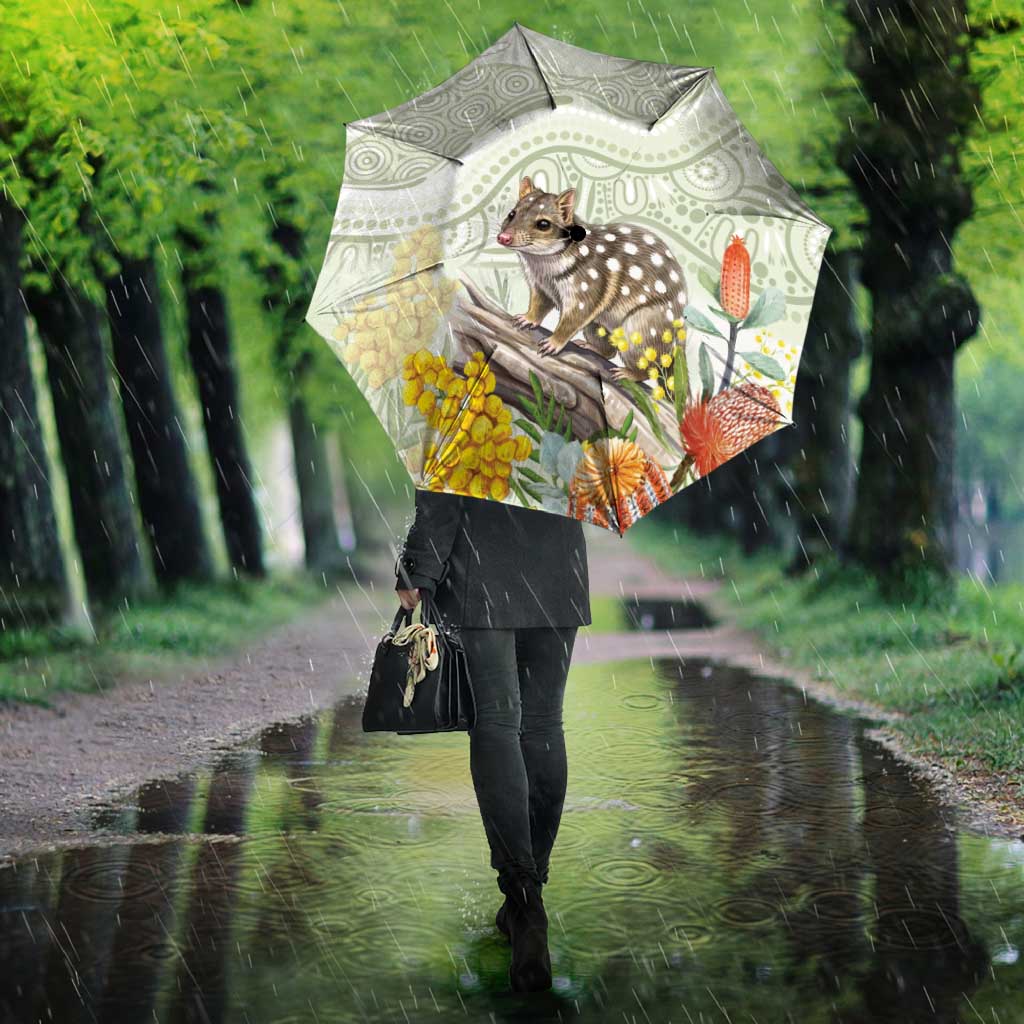 Eastern Quoll Australia Umbrella Watercolor National Flowers Indigenous Art - Aussie Hoodie